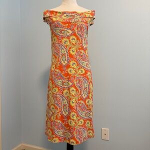 Lauren Ralph Lauren Women’s Multicolor Paisley Cotton‎ Dress Size L